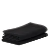 Coperta piccola nera con orlo in pelle Salon