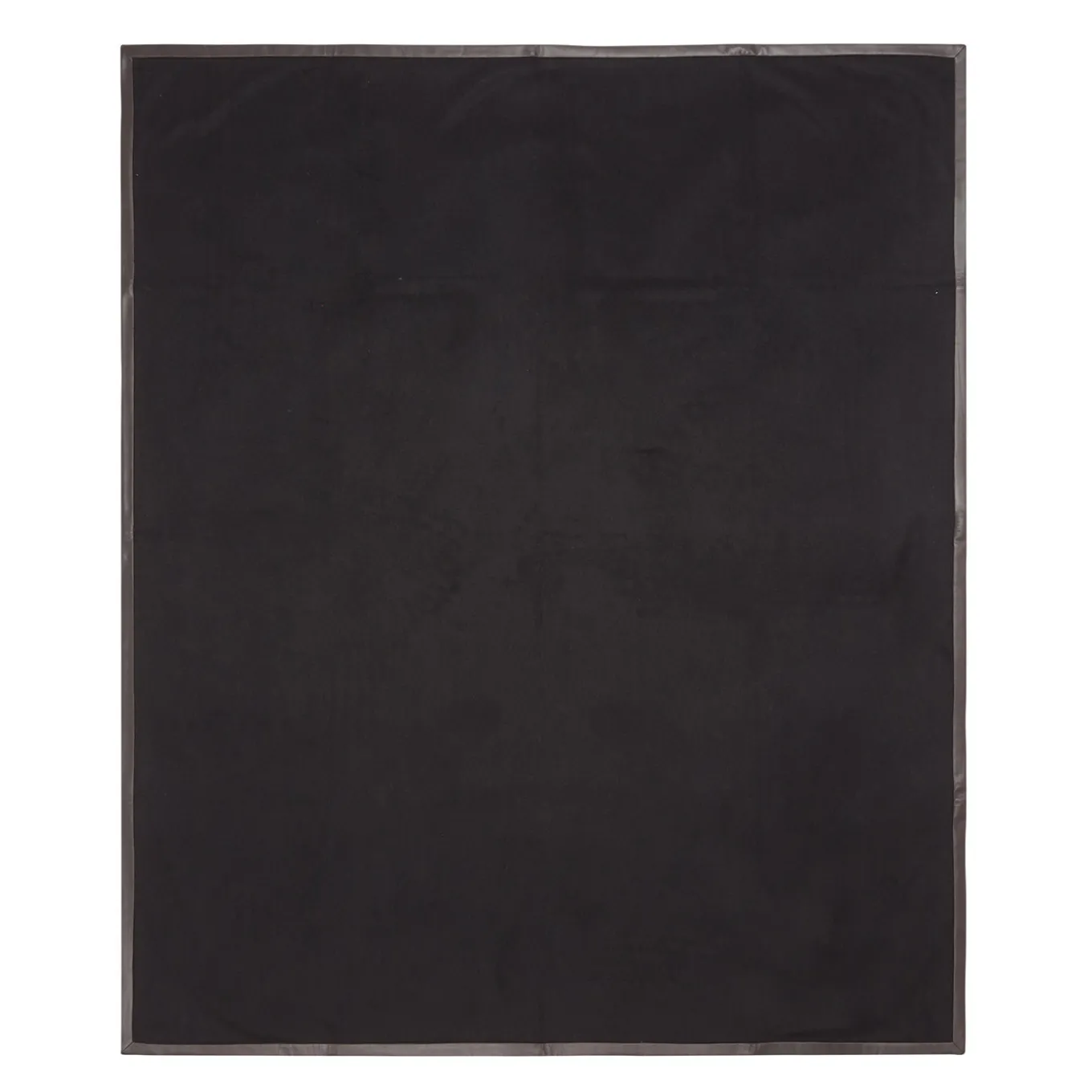 Coperta piccola nera con orlo in pelle Salon