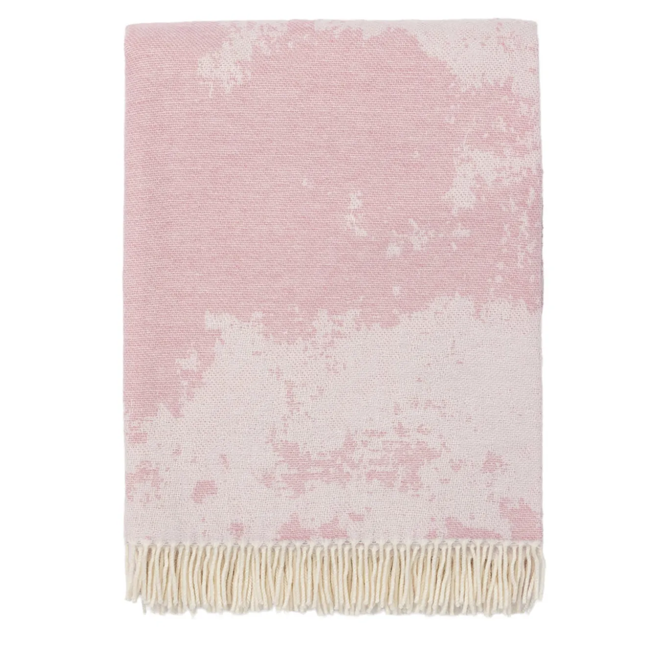 Coperta rosa con frange effetto gesso