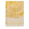 Coperta senape con frange effetto gesso