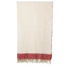 Coperta Tela con frange in cotone e mohair bicolore