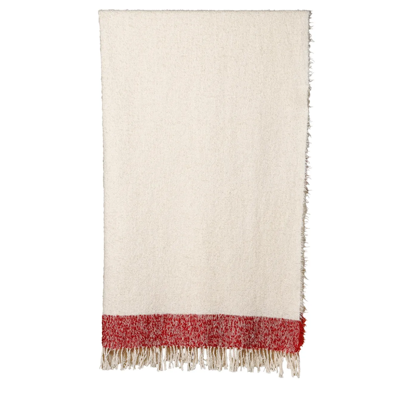 Coperta Tela con frange in cotone e mohair bicolore