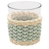Coppa Annecy in pelle e rattan - Verde