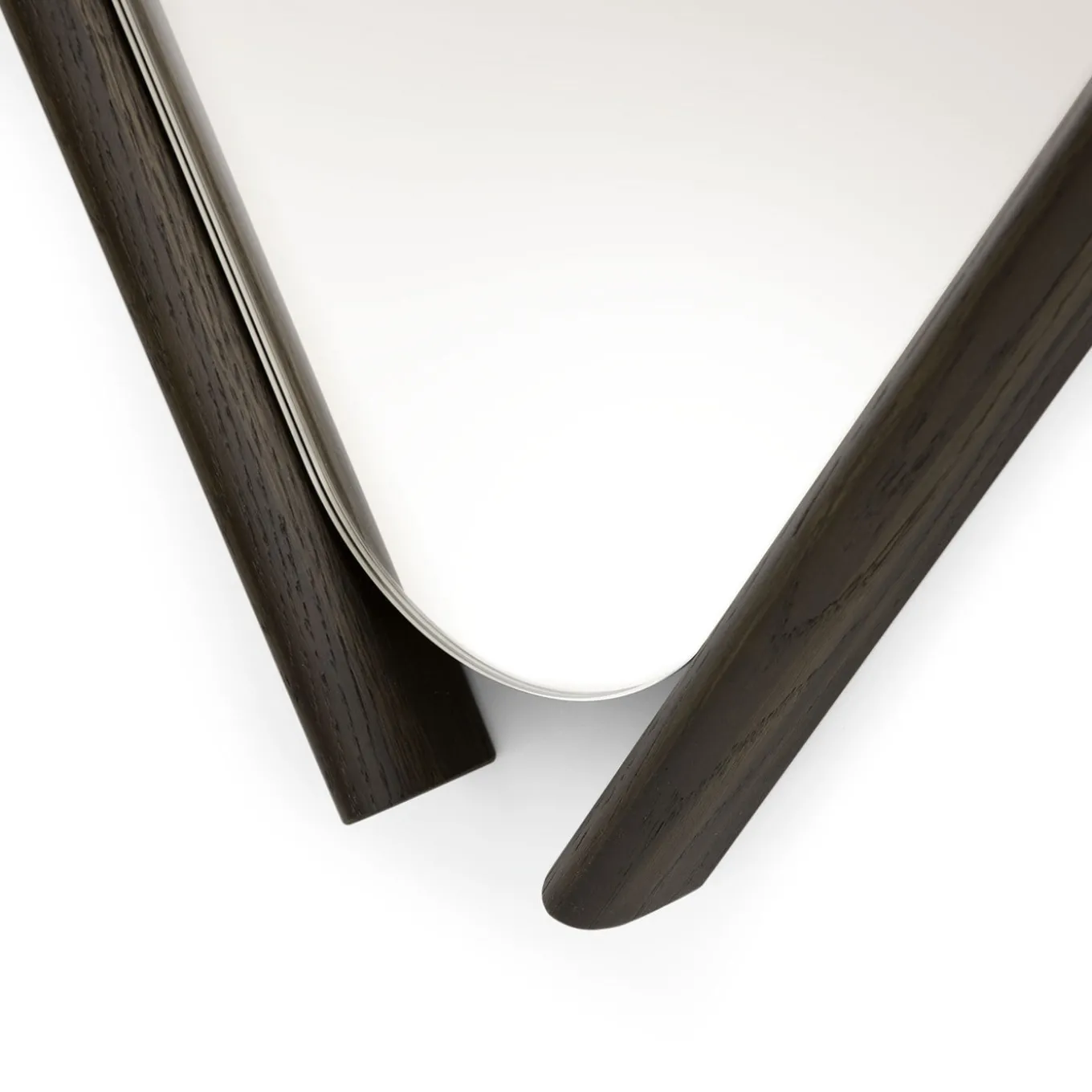 Coppia di specchi in legno Eye Bis con cornice in rovere massiccio