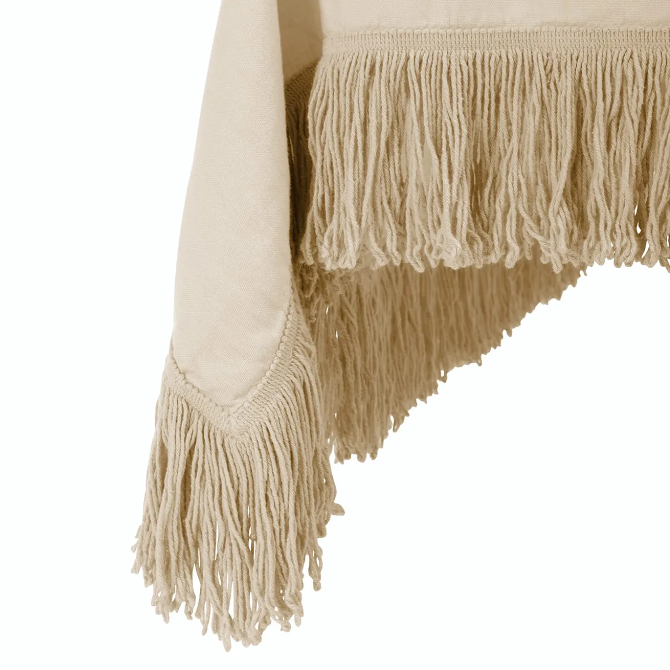 Copriletto con frange in lino pesante