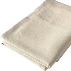 Copriletto in lino pesante crema con cucitura