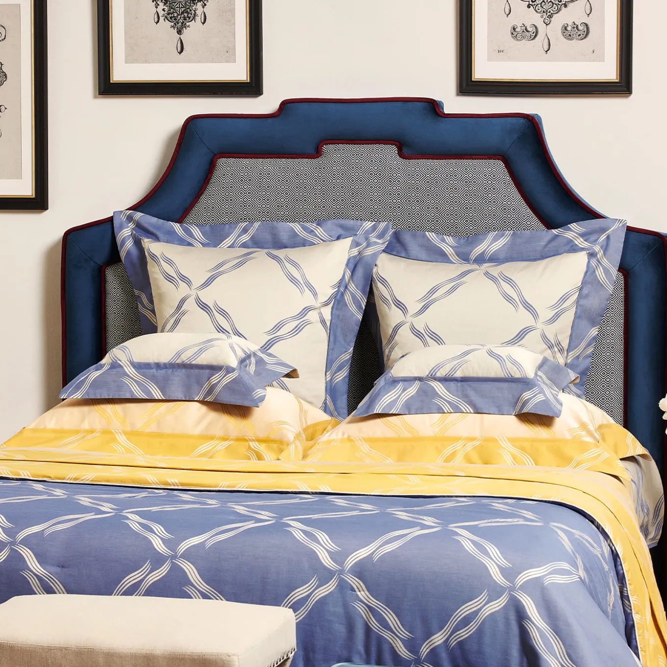 Copripiumino Tuffo Jacquard Assisi Blue US King