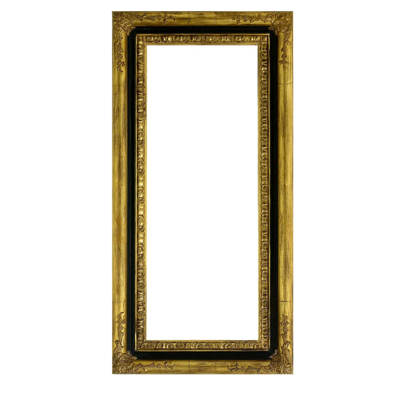 Cornice Cassonetto laccata in foglia d'oro e noce