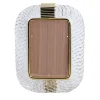 Cornice con Struttura in Ottone Lucido e Vetro a Torciglione Cristallo Trasparente