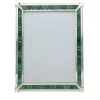 Cornice fotografica in malachite verde e argento