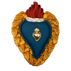 Cuore della famiglia reale Cuore in ceramica blu e oro
