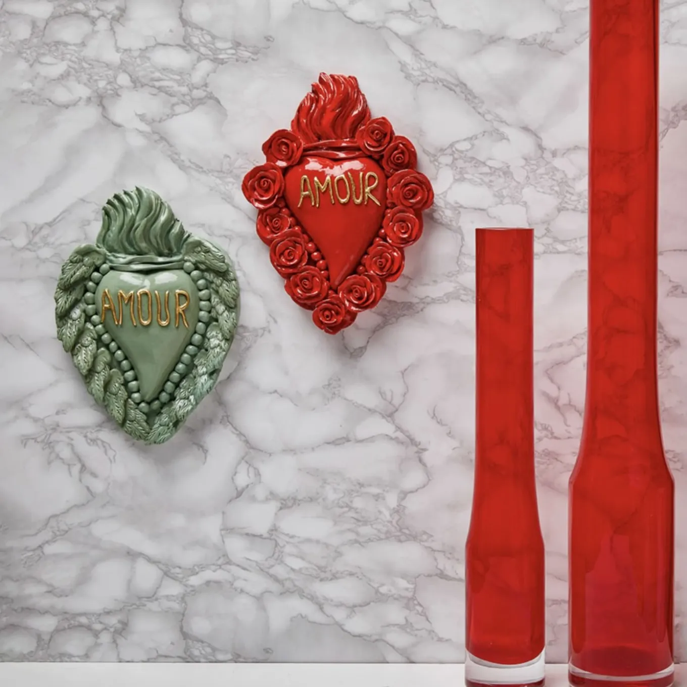 CUORE IN CERAMICA ROSSO PASSIONE