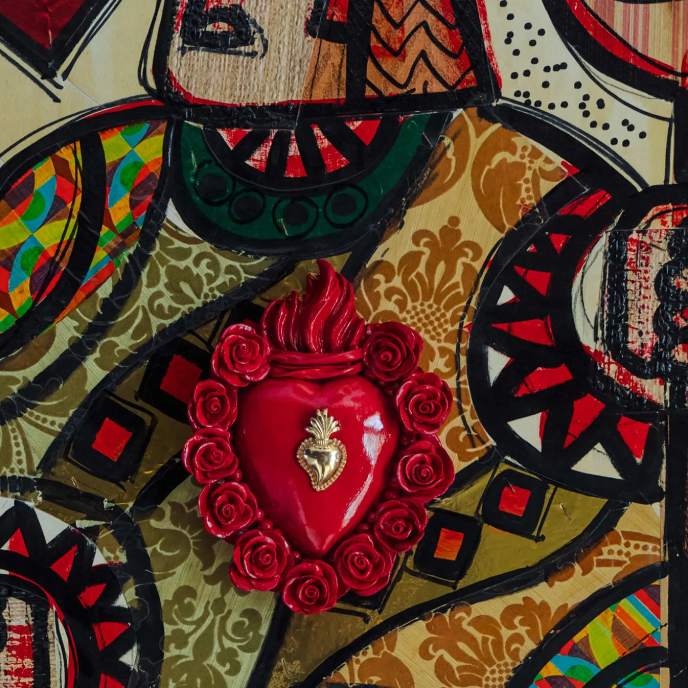CUORE IN CERAMICA SMALTATO ROSSO SU DI ME