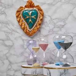 CUORE IN CERAMICA TURCHESE E ORO