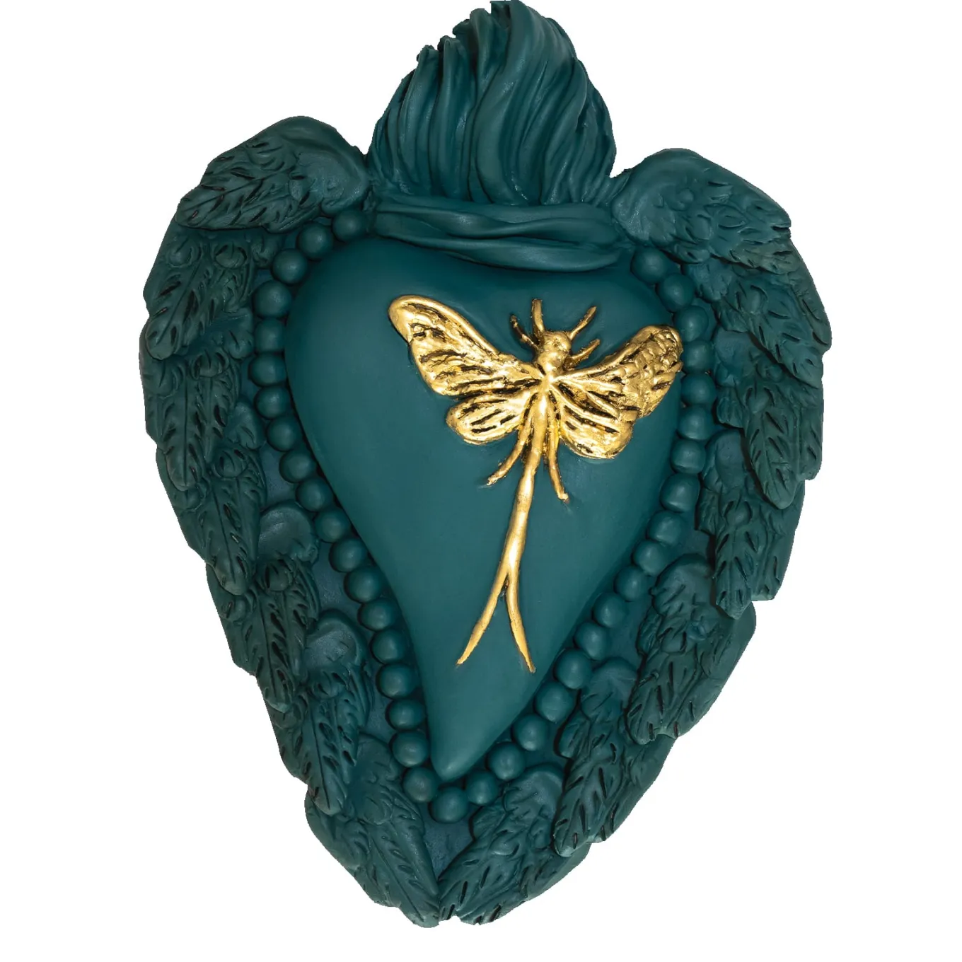 Cuore in ceramica verde Ephemerus in Nature