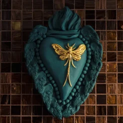 Cuore in ceramica verde Ephemerus in Nature