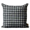 Cuscino Armoise quadrato in bouclé bianco e nero a pois