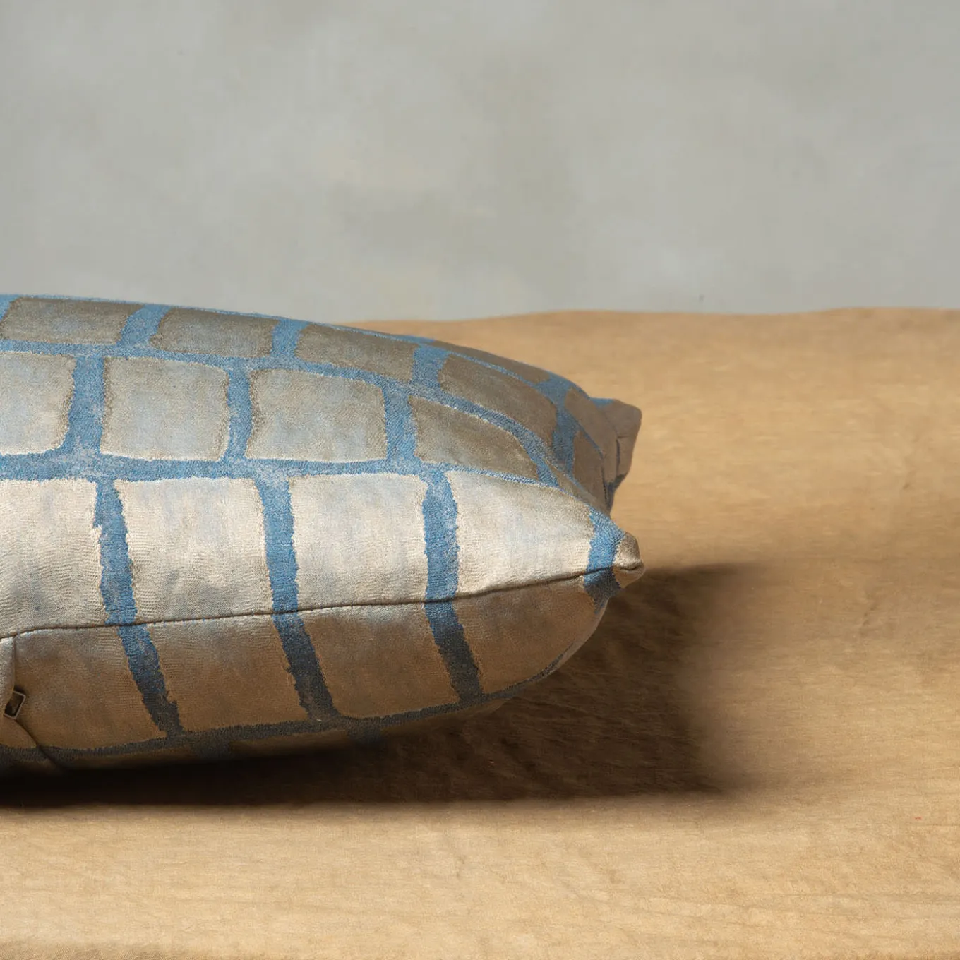 Cuscino Asplenio rettangolare a motivi blu e beige