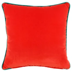 Cuscino Carrè azzurro e rosso in tessuto jacquard a pois