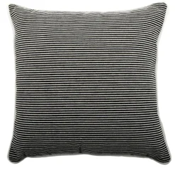 Cuscino Carrè bianco e nero in tessuto jacquard a righe