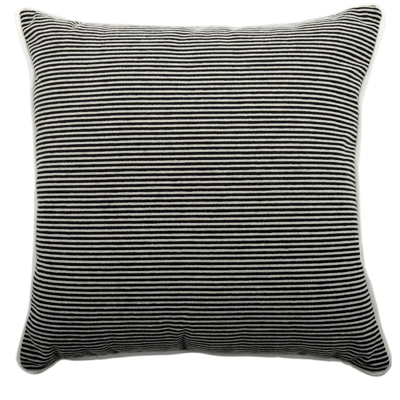 Cuscino Carrè bianco e nero in tessuto jacquard a righe
