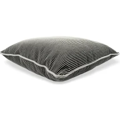 Cuscino Carrè bianco e nero in tessuto jacquard a righe