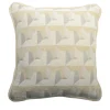 Cuscino Carrè bianco in tessuto jacquard geometrico
