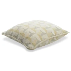 Cuscino Carrè bianco in tessuto jacquard geometrico