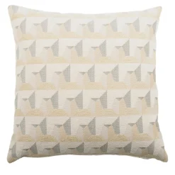 Cuscino Carrè bianco in tessuto jacquard geometrico