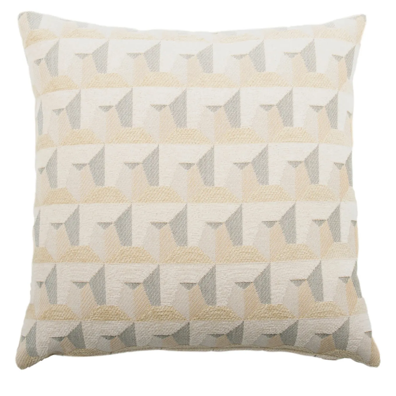 Cuscino Carrè bianco in tessuto jacquard geometrico