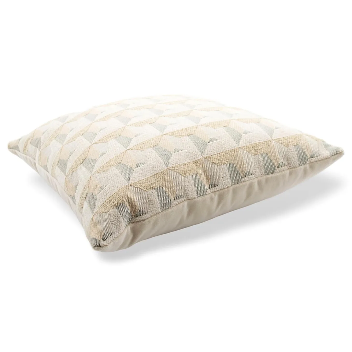 Cuscino Carrè bianco in tessuto jacquard geometrico