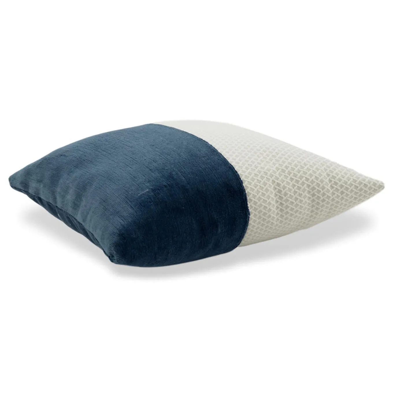 Cuscino Carré Bis bianco e blu