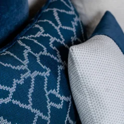 Cuscino Carré Bis bianco e blu
