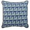 Cuscino Carrè blu in tessuto jacquard geometrico
