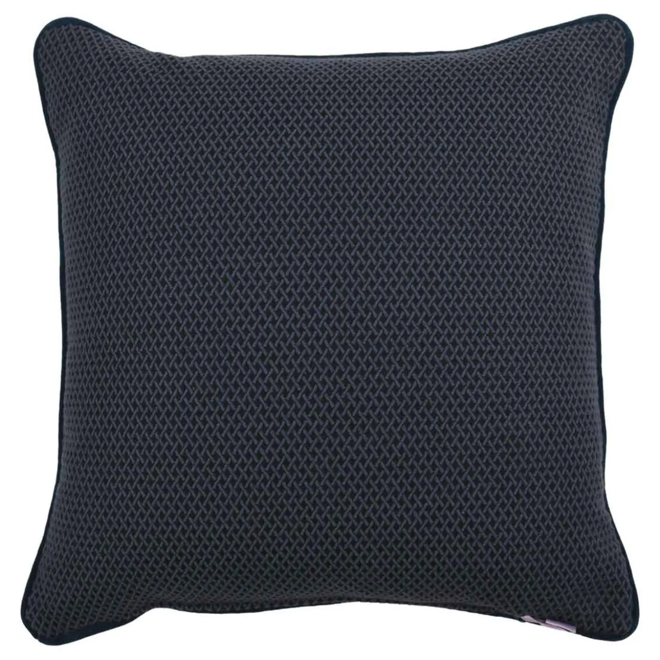 Cuscino Carrè blu in tessuto jacquard geometrico