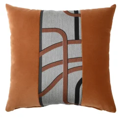 Cuscino Carrè Degradè in Les Intrigues jacquard Arancio