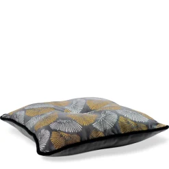 Cuscino Carrè dorato e argentato in tessuto jacquard Bloom