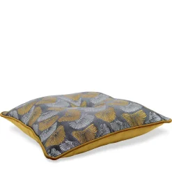 Cuscino Carrè dorato in tessuto jacquard Bloom
