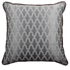Cuscino Carrè grigio in tessuto jacquard e velluto di seta