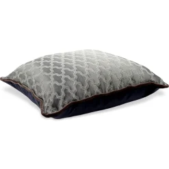 Cuscino Carrè grigio in tessuto jacquard e velluto di seta