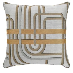 Cuscino Carrè in tessuto Jacquard oro Les Intrigues