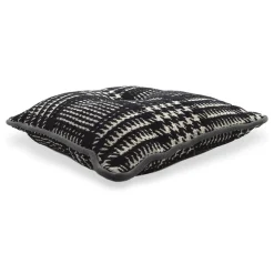 Cuscino Carré in tessuto jacquard bianco e nero Galles' Prince