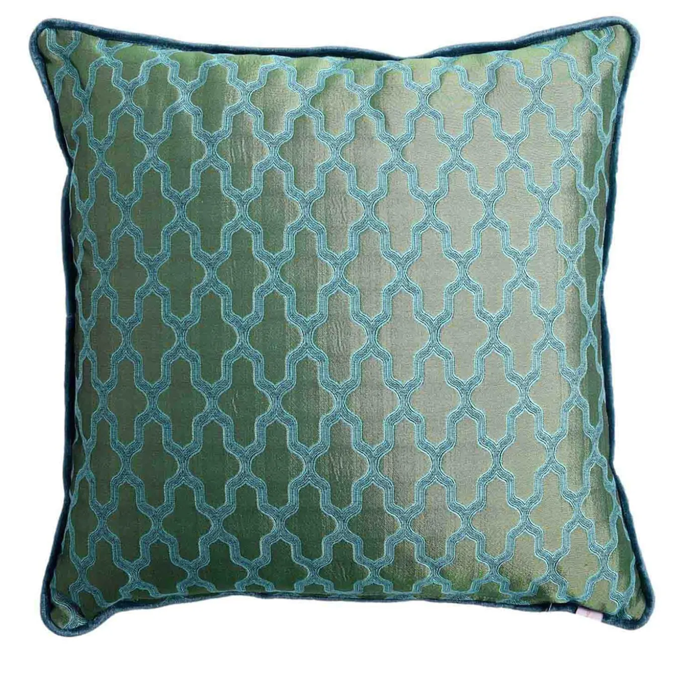 Cuscino Carrè in tessuto jacquard e velluto di lino