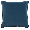 Cuscino Carrè in velluto blu pavone