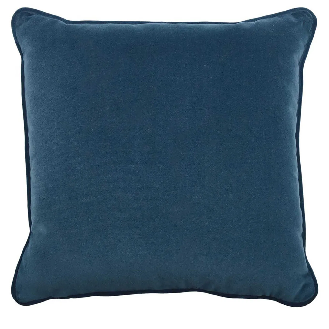 Cuscino Carrè in velluto blu pavone