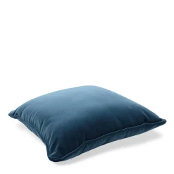 Cuscino Carrè in velluto blu pavone
