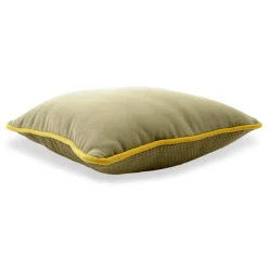 Cuscino Carrè in velluto di cotone muschiato e tessuto jacquard