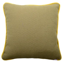 Cuscino Carrè in velluto di cotone muschiato e tessuto jacquard