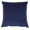 Cuscino Carrè in velluto di cotone blu