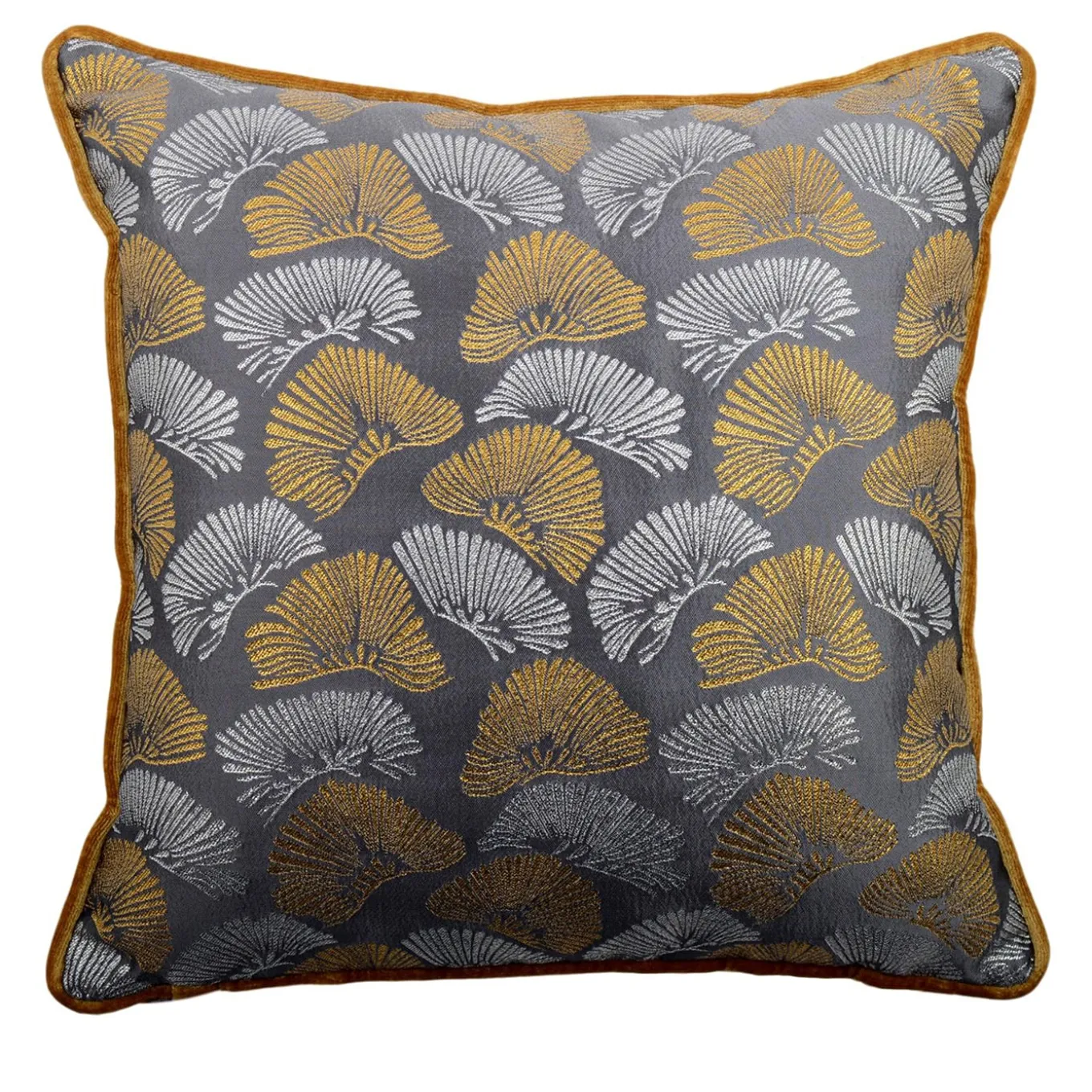 Cuscino Carrè Luminoso in Tessuto Jacquard e Velluto di Seta